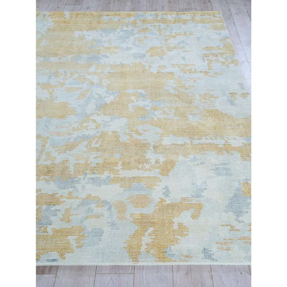 Elijah Abstract Patterned Rug Sample - Gold, Wool