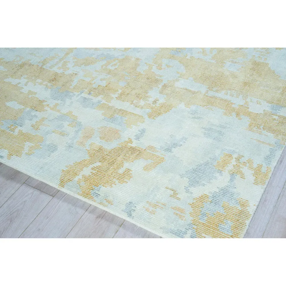 Elijah Abstract Patterned Rug Sample - Gold, Wool