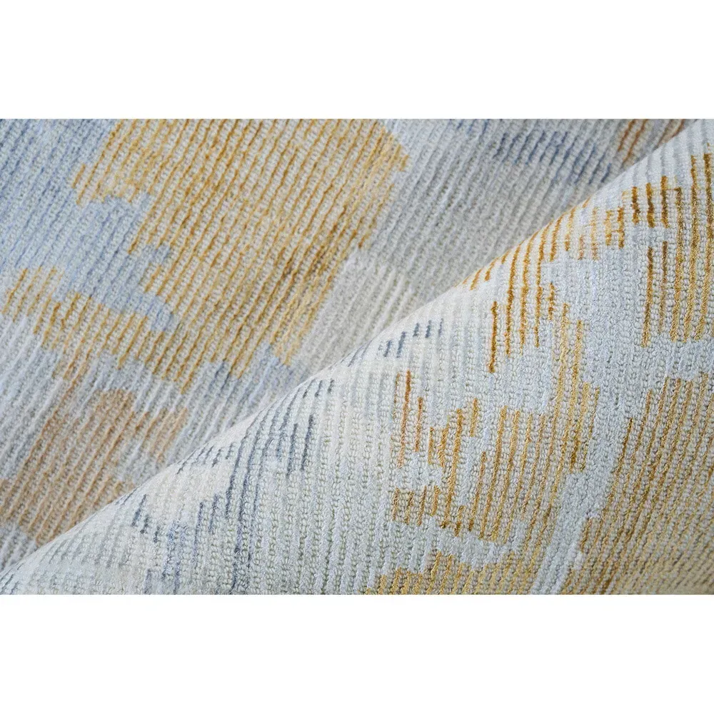 Elijah Abstract Patterned Rug Sample - Gold, Wool