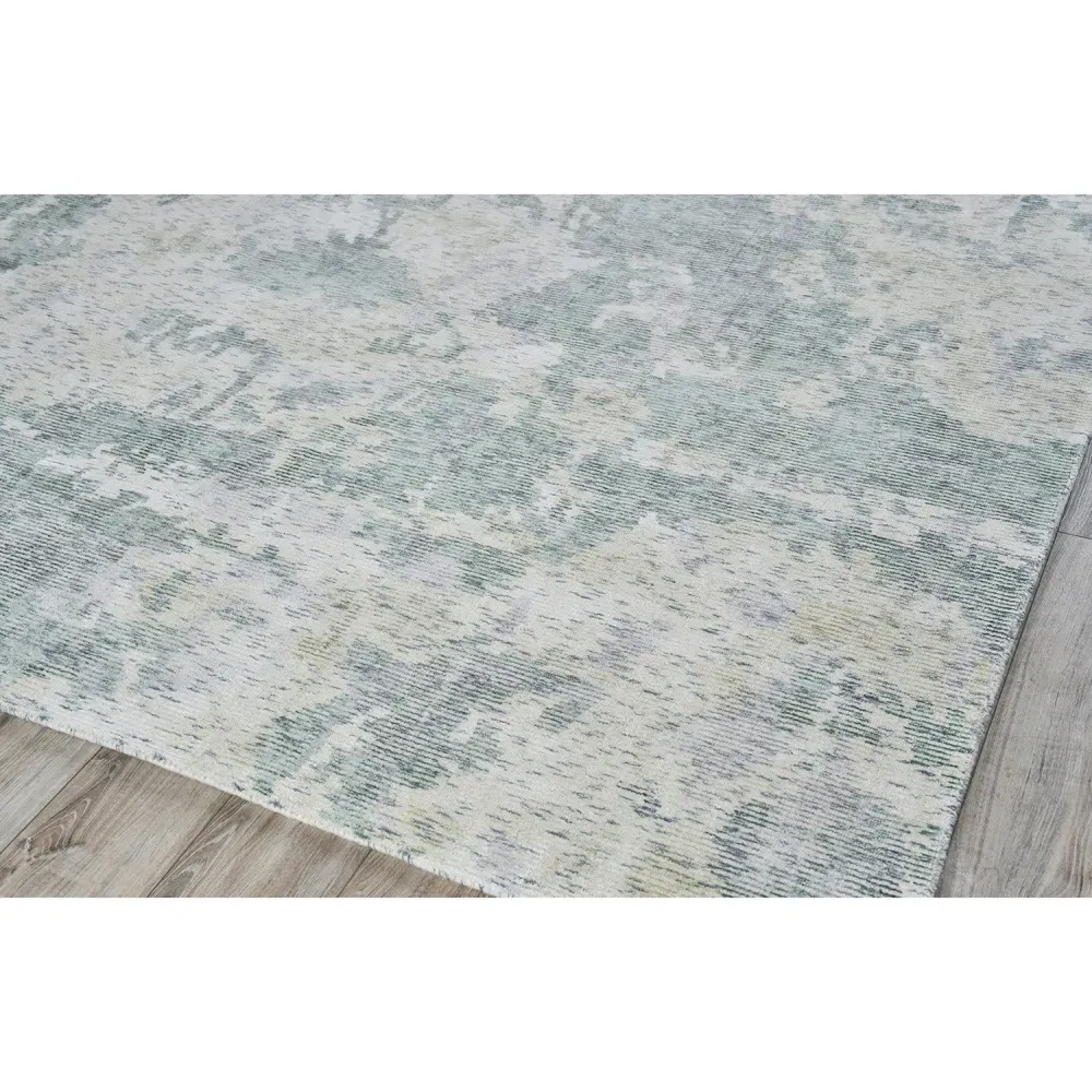 Elijah Abstract Patterned Rug Sample - Green, Wool