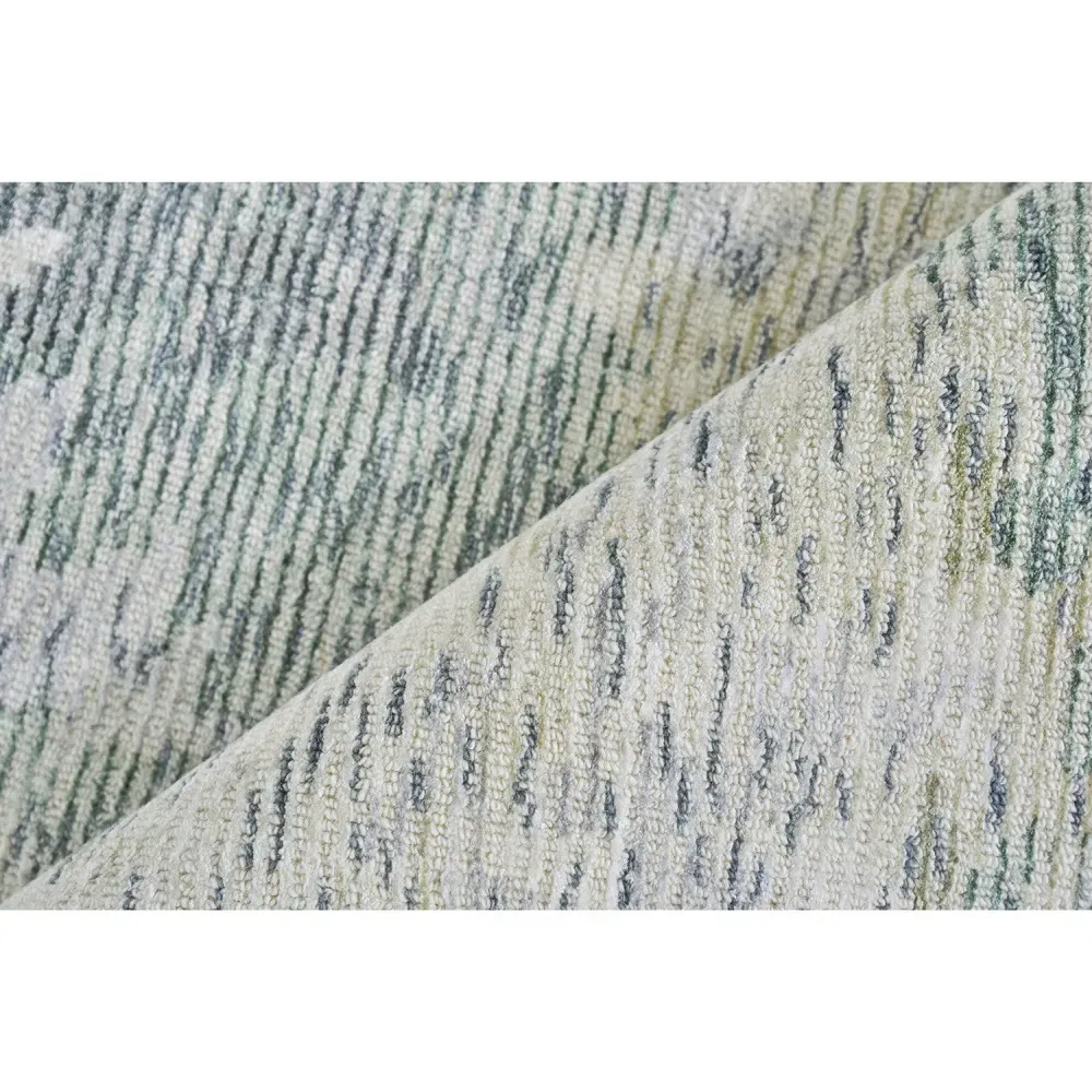 Elijah Abstract Patterned Rug Sample - Green, Wool