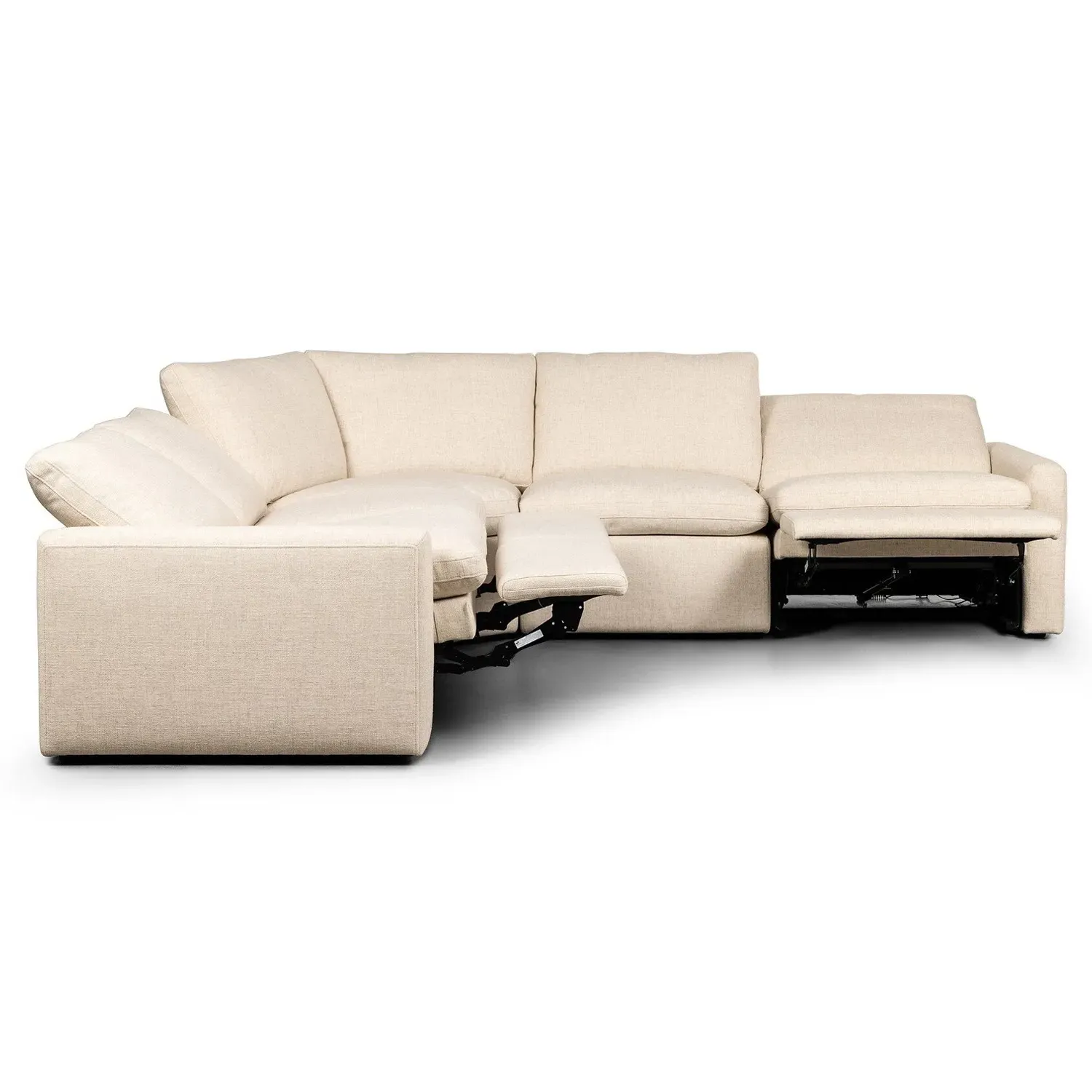 Elijah Corner Power Reclining Sectional - Beige, Performance Fabric