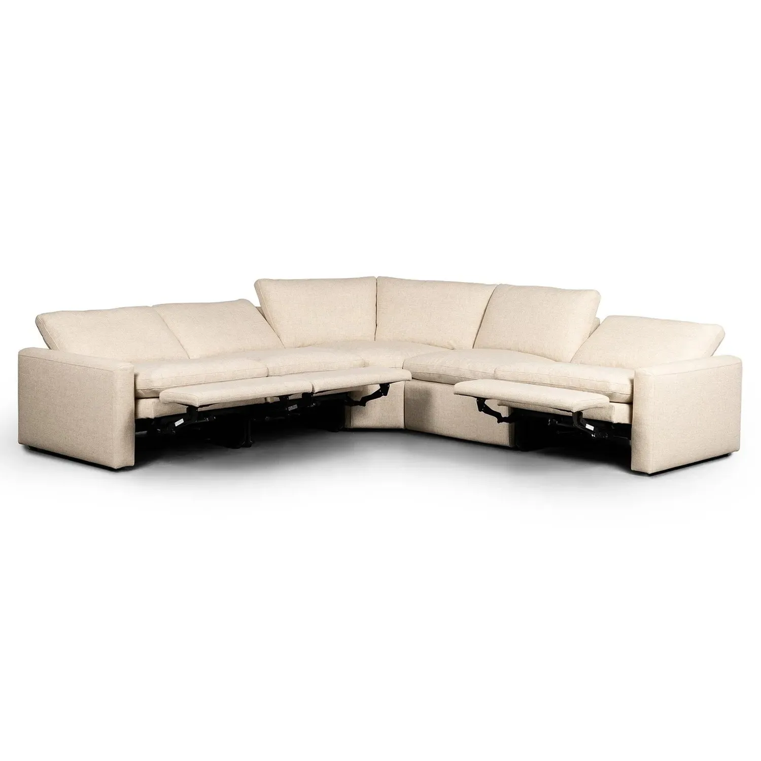 Elijah Corner Power Reclining Sectional - Beige, Performance Fabric