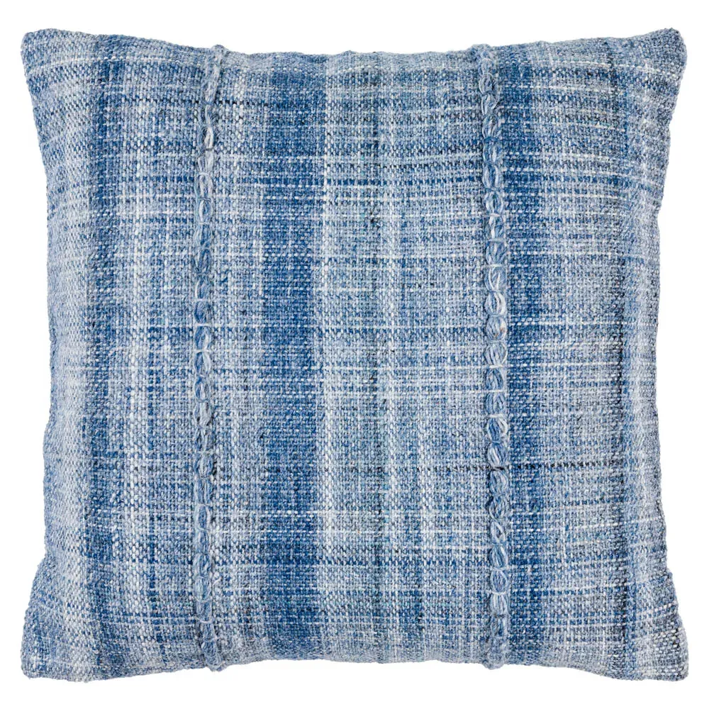 Elijah Indoor Outdoor Throw Pillow - Blue, Recycled PET
