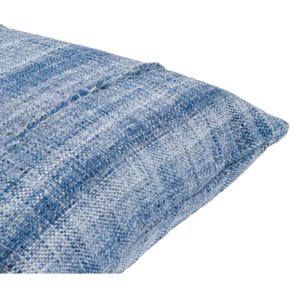 Elijah Indoor Outdoor Throw Pillow - Blue, Recycled PET