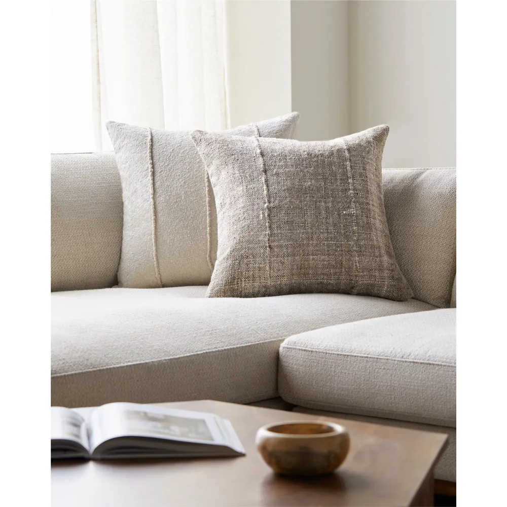 Elijah Indoor Outdoor Throw Pillow - Dark Grey, Recycled PET