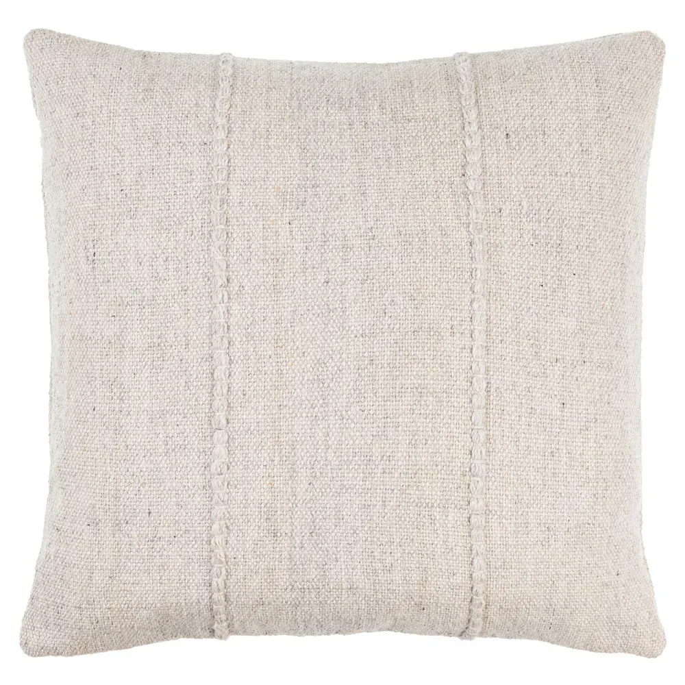 Elijah Indoor Outdoor Throw Pillow - Light Grey, Recycled PET