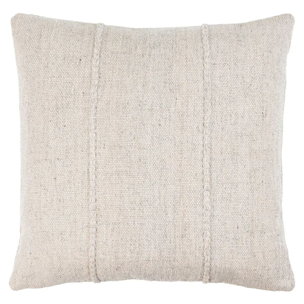 Elijah Indoor Outdoor Throw Pillow - Light Grey, Recycled PET