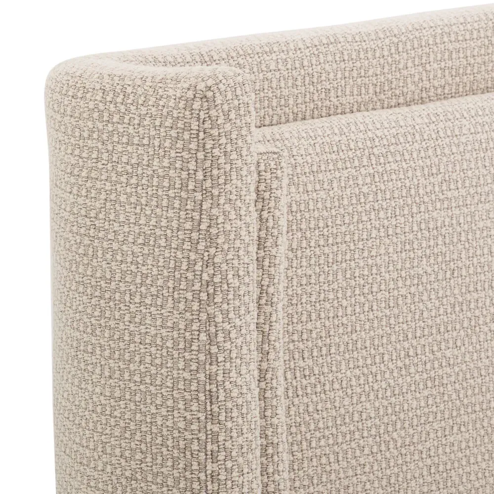 Elijah King Size Wingback Bed - Beige