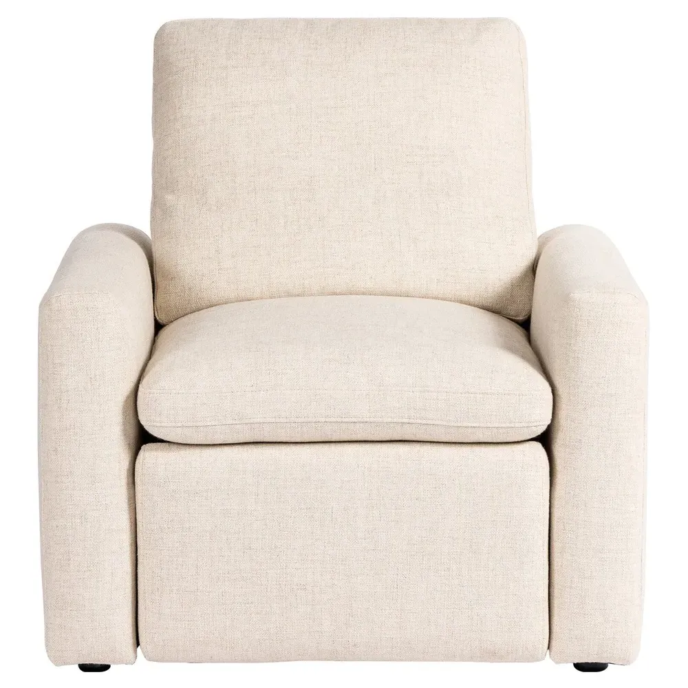 Elijah Power Recliner Chair - Beige, Performance Fabric