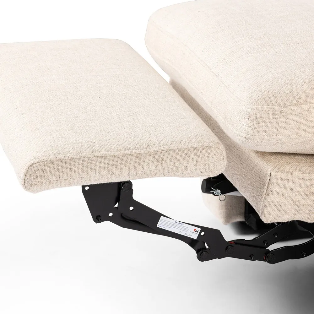 Elijah Power Recliner Chair - Beige, Performance Fabric