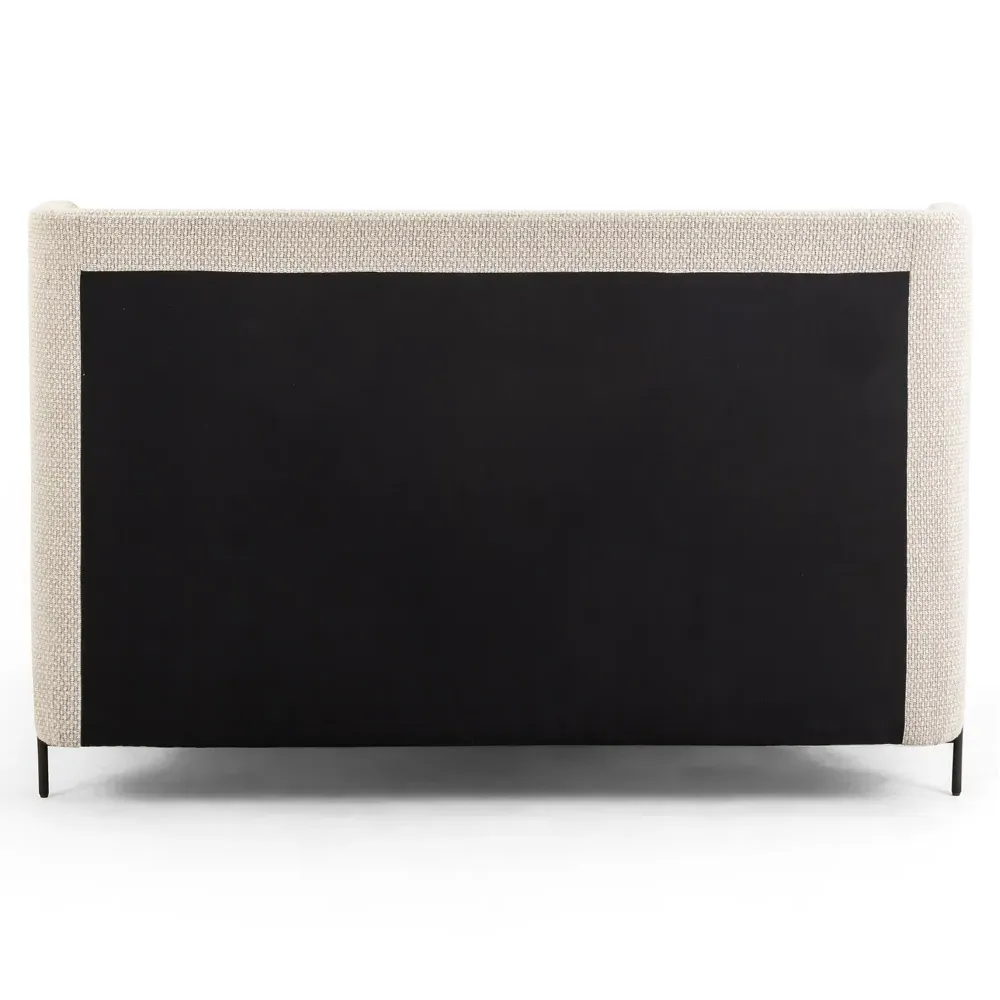 Elijah Queen Size Wingback Bed - Beige