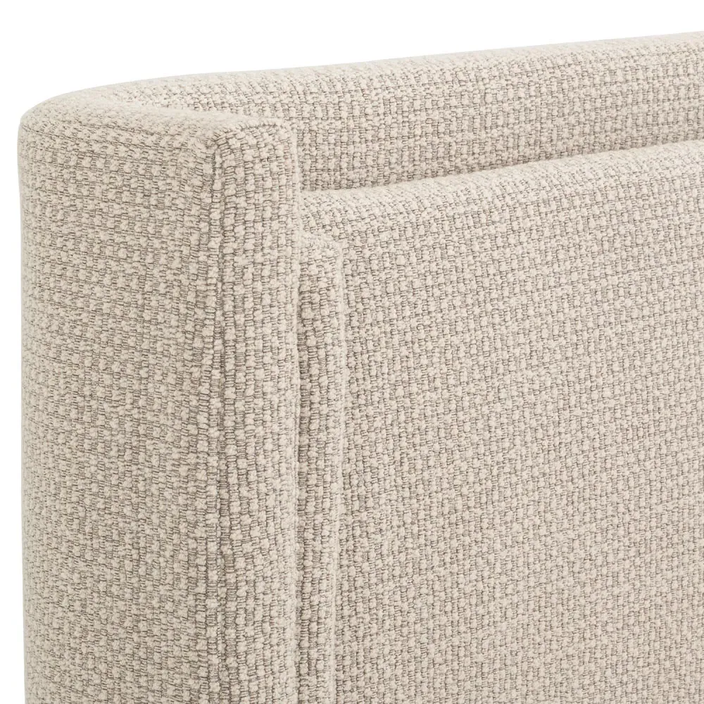 Elijah Queen Size Wingback Bed - Beige