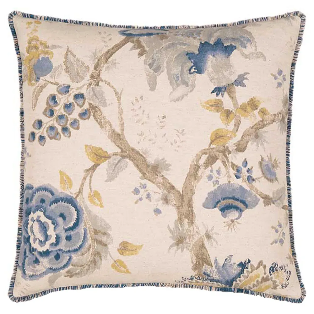 Elina Floral Throw Pillow - Beige, Cotton