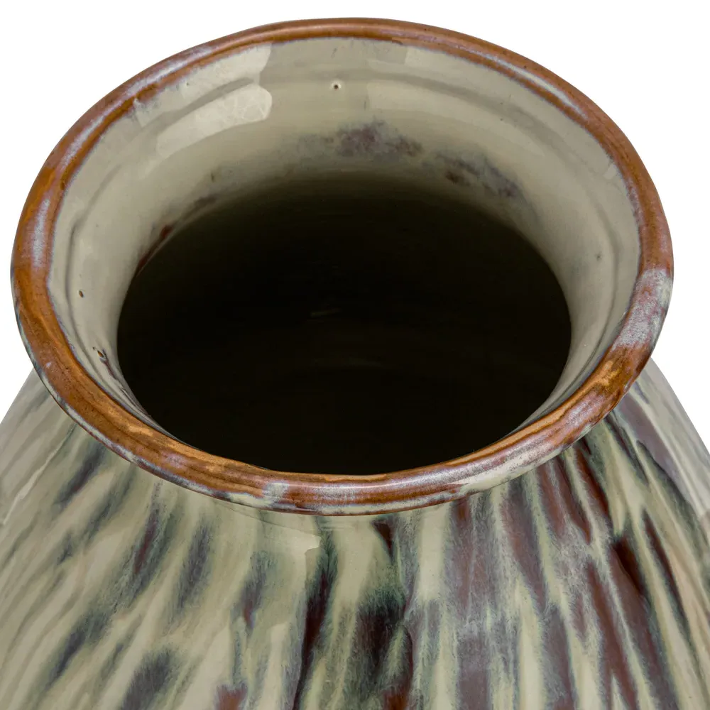 Elina French Country Table Vase - Green, Stoneware