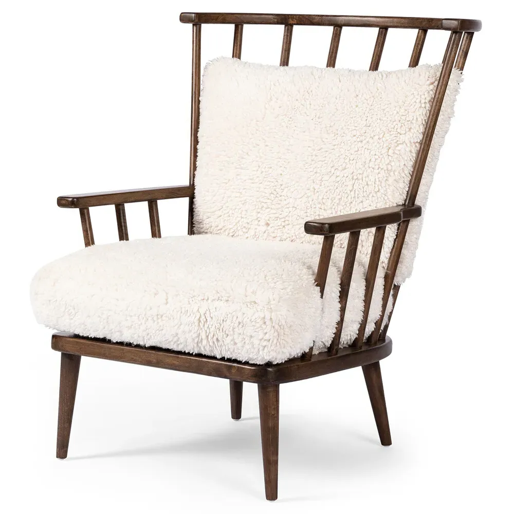 Elion Windsor Arm Chair - Cream, Parawood
