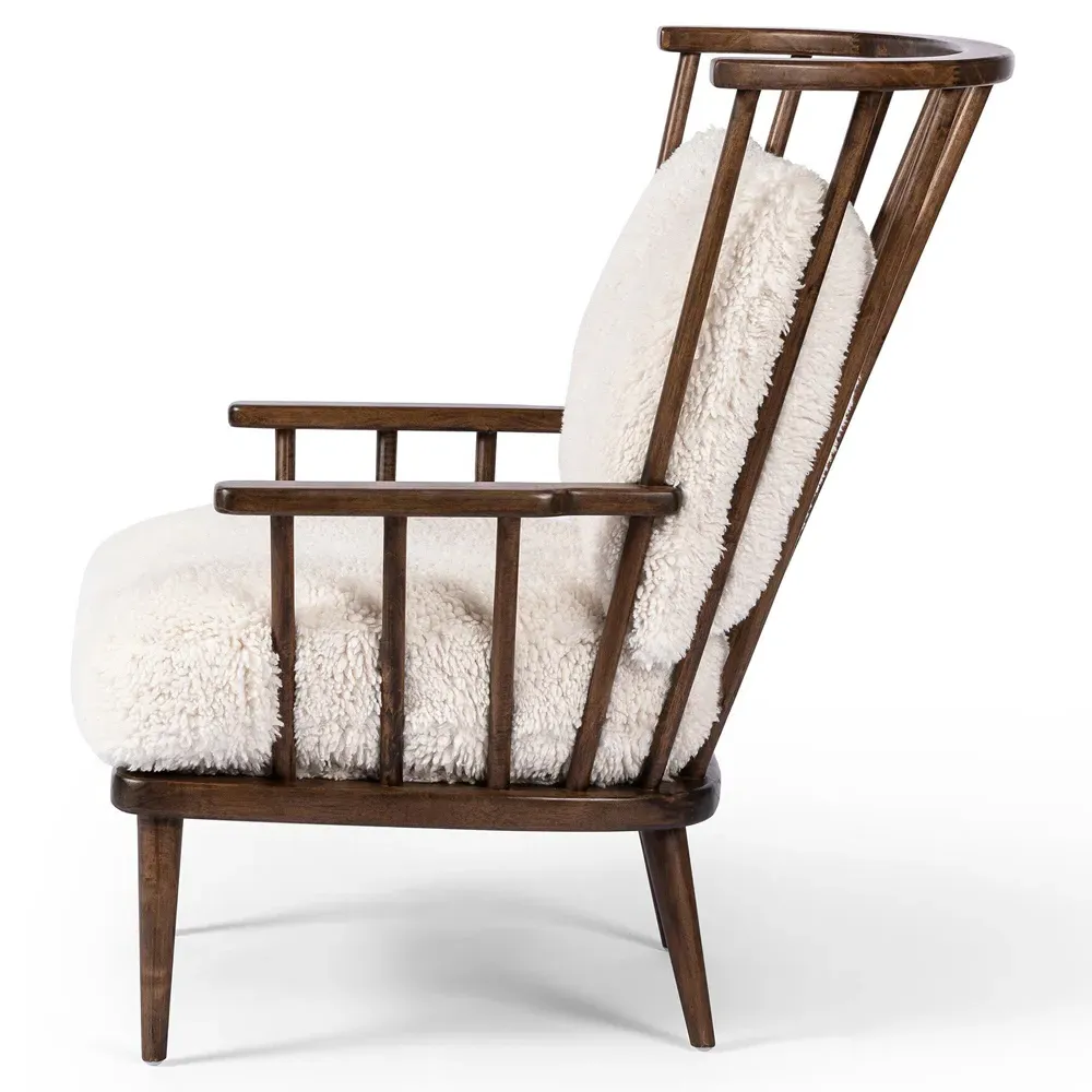 Elion Windsor Arm Chair - Cream, Parawood