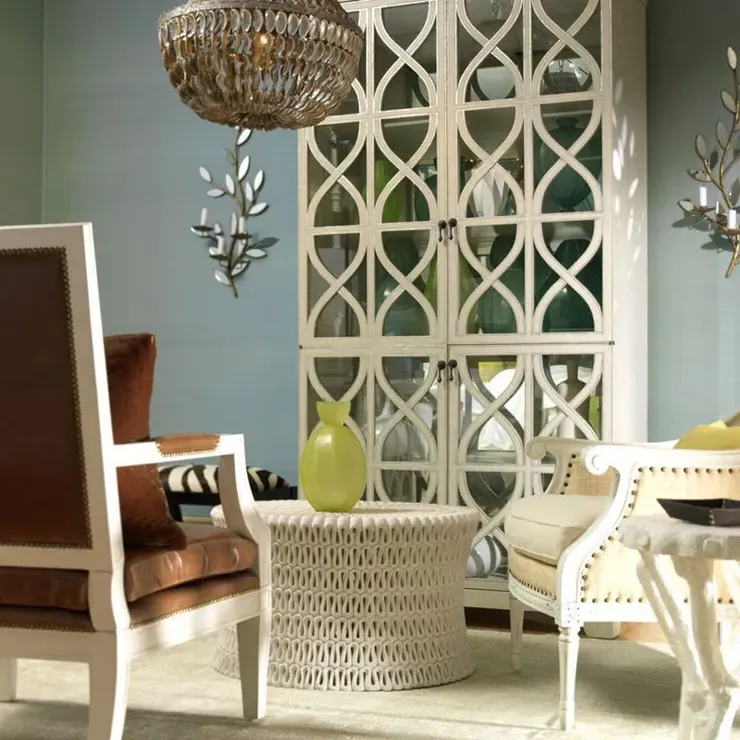 Elisabeth Glass Armoire - White