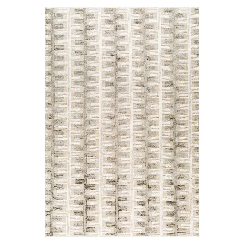 Elisabetha 8'x10' Hand Knotted Rug - Beige, Wool
