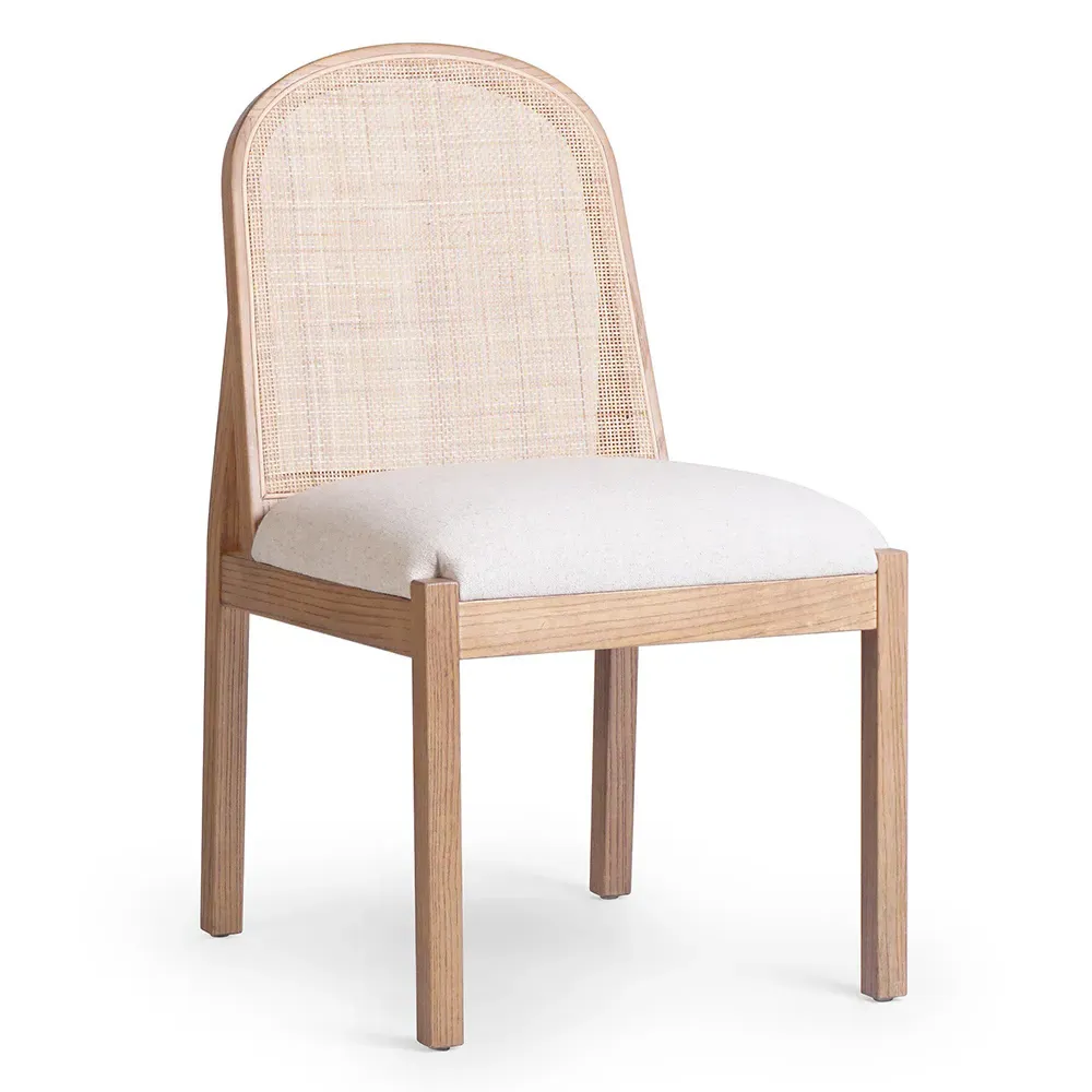 Elise Dining Side Chair - White, Cane