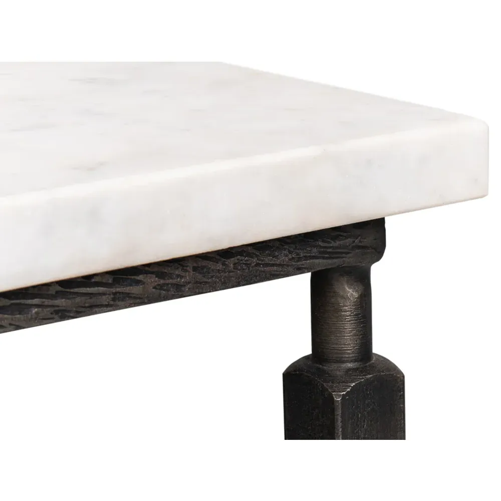 Elise Square Coffee Table - Black, Marble