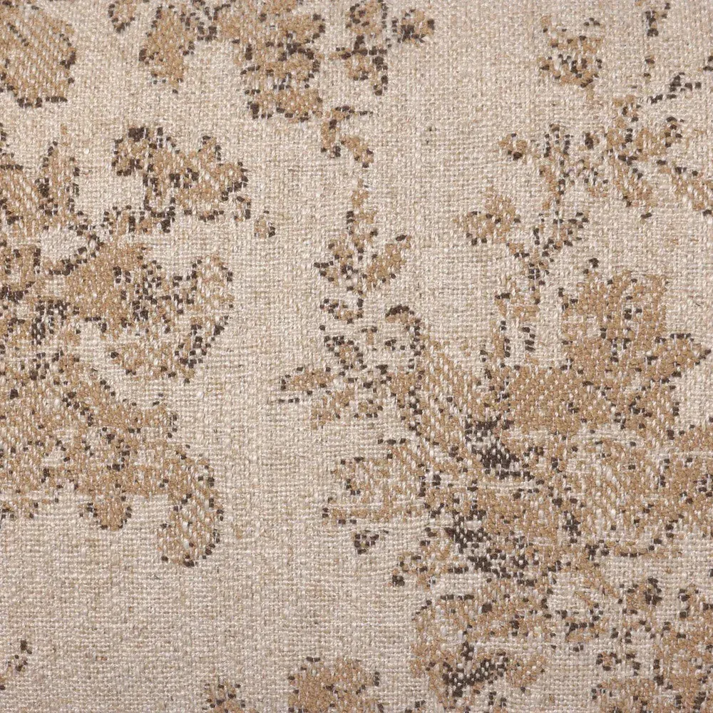 Elisha Damask Lumbar Pillow - Beige, Linen Blend