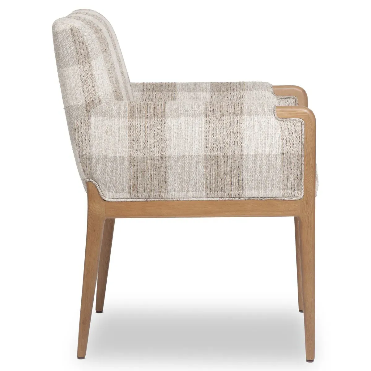 Elisha Dining Arm Chair - Checkered Beige, Oak