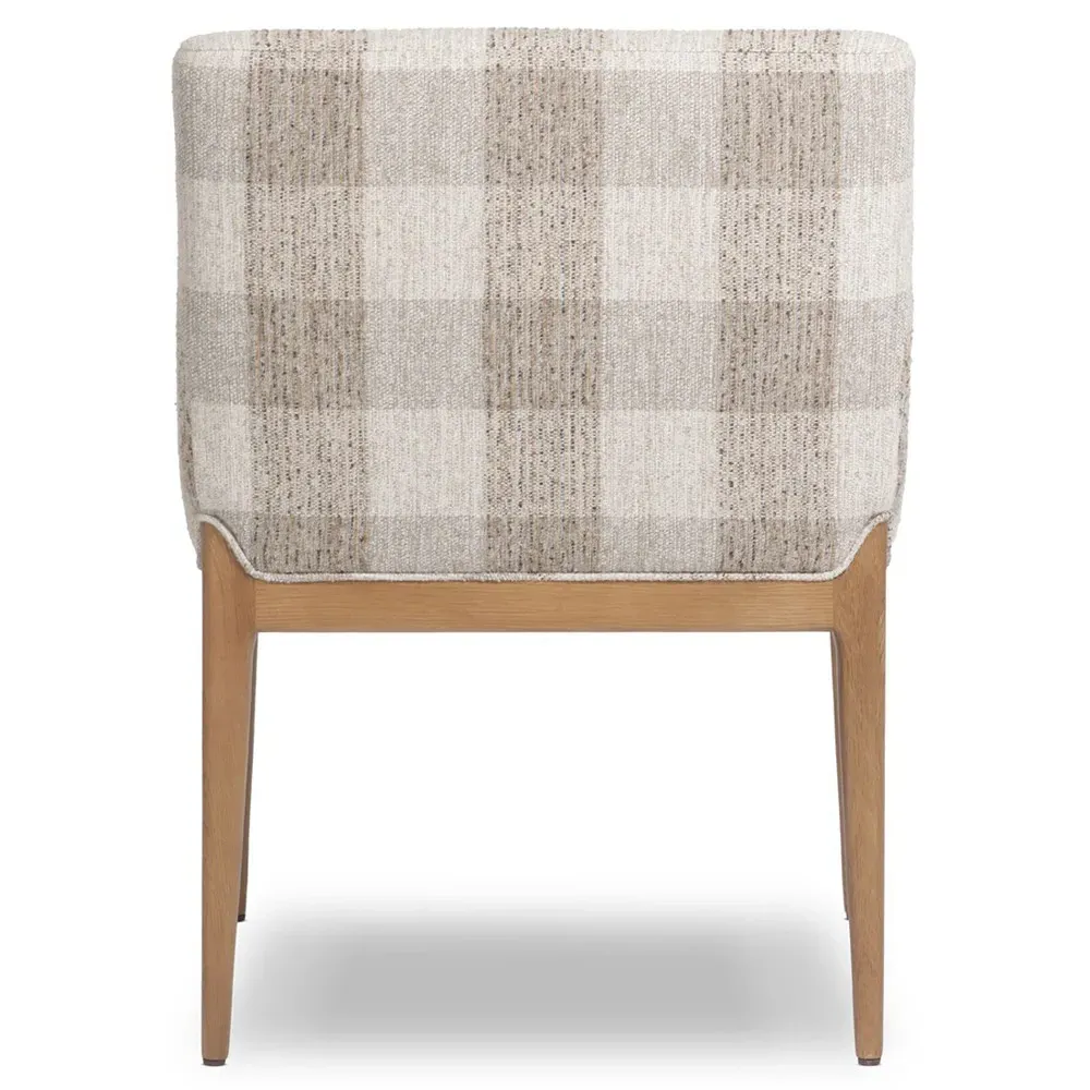 Elisha Dining Arm Chair - Checkered Beige, Oak