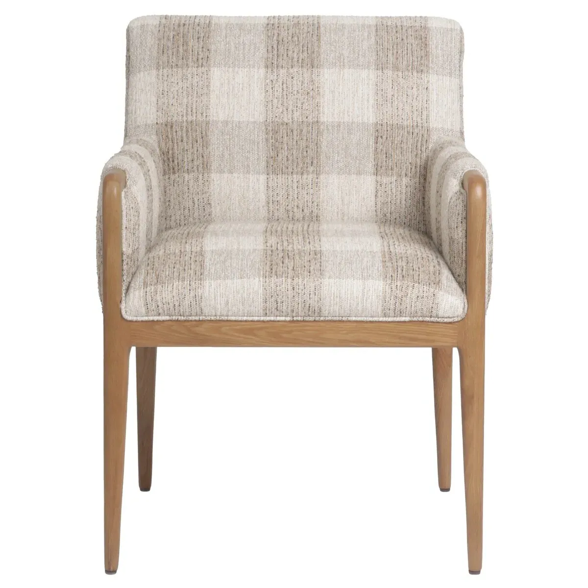 Elisha Dining Arm Chair - Checkered Beige, Oak image