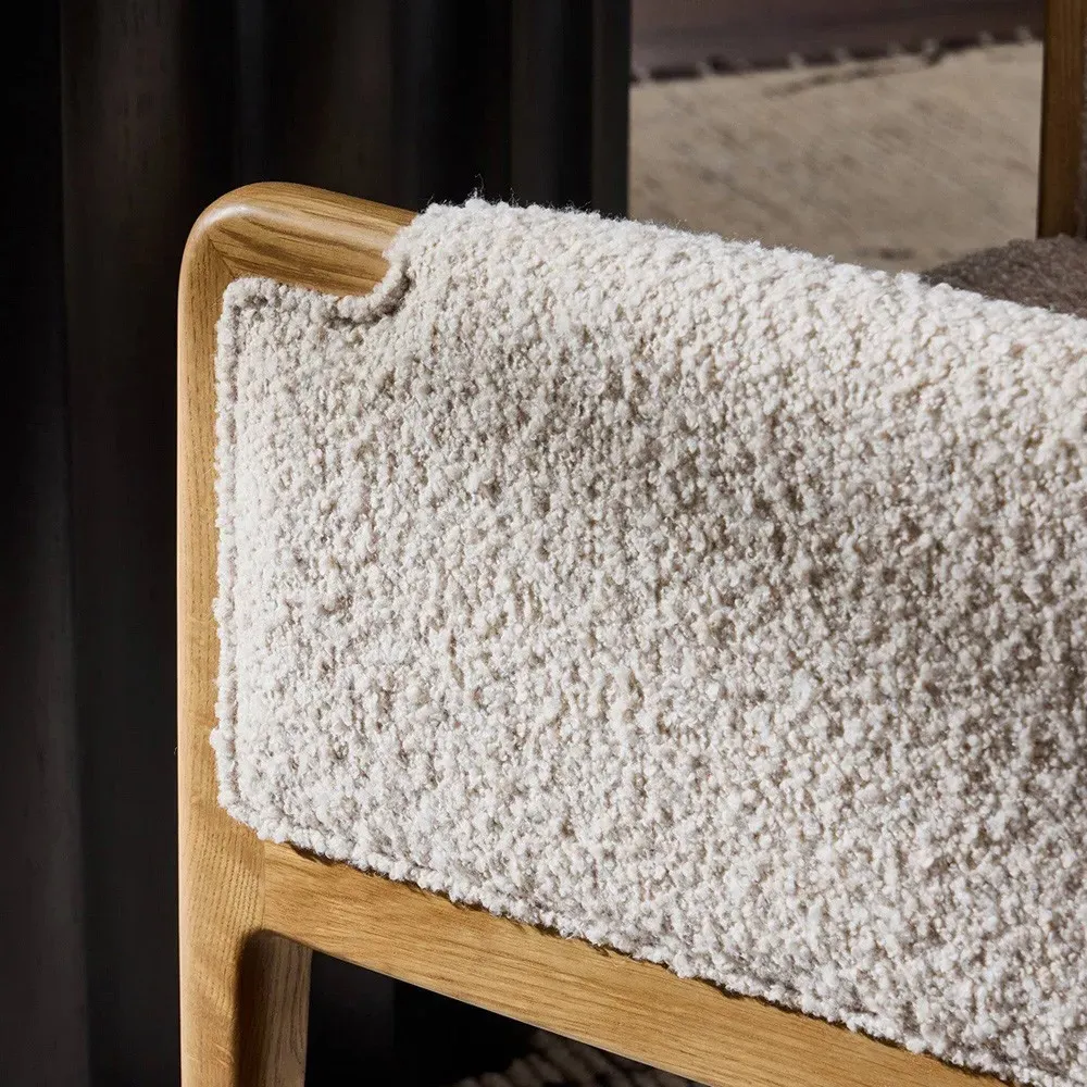 Elisha Dining Arm Chair - Cream, Brown Oak