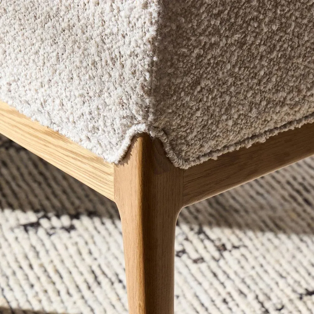 Elisha Dining Arm Chair - Cream, Brown Oak