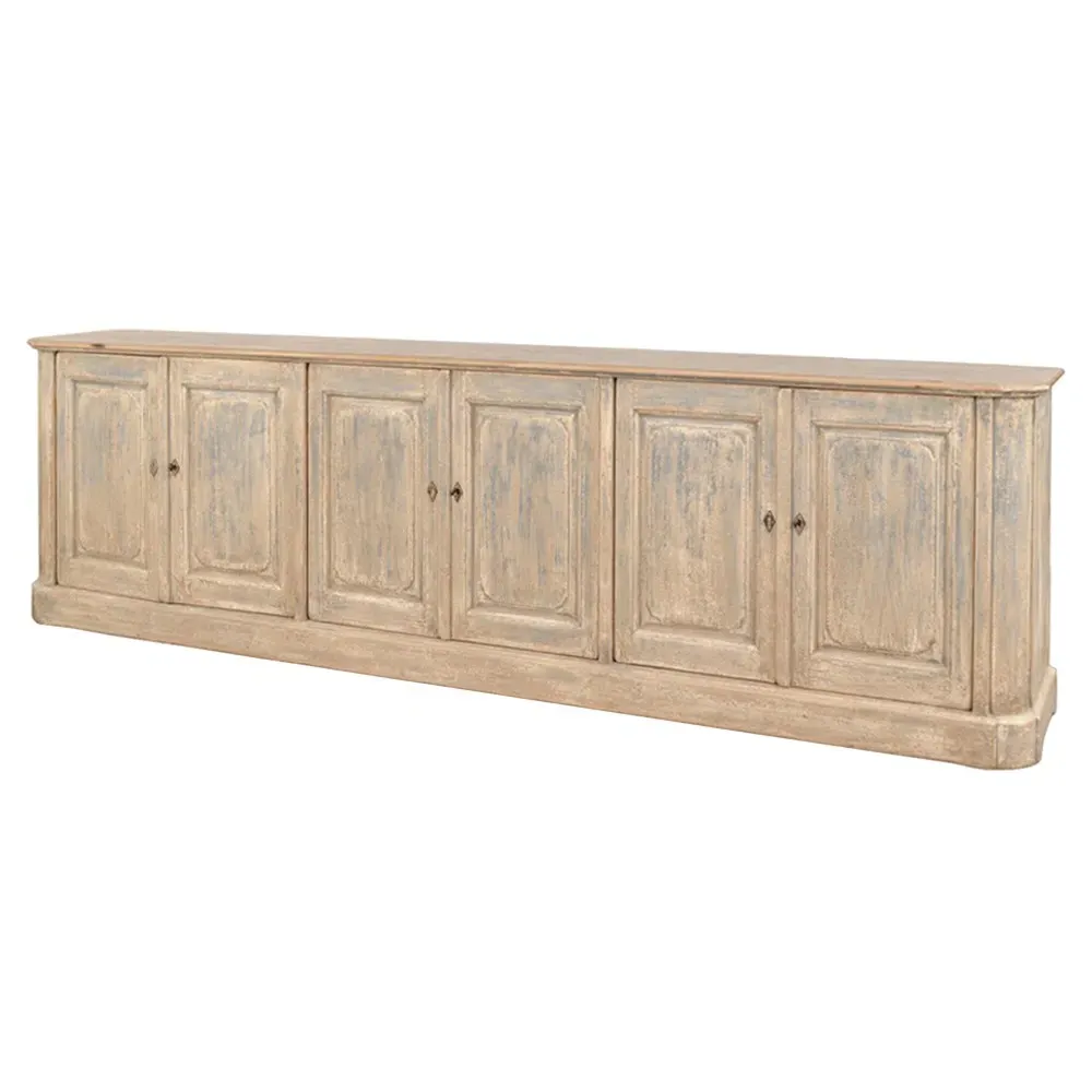 Elisse Distressed Sideboard with Storage - Blue, Reclaimed Pine