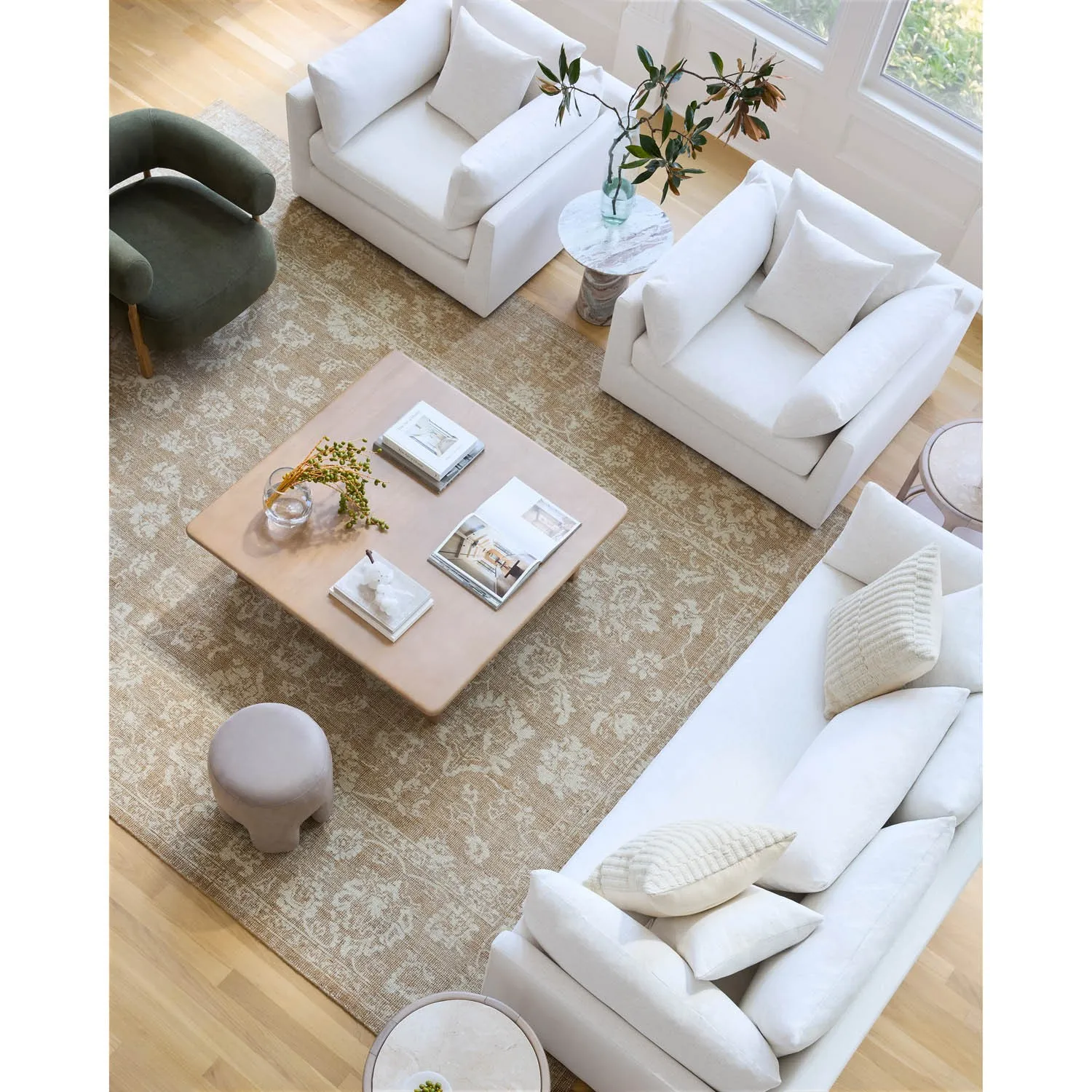 Eliya Oushak Patterned Rug - Beige, Wool