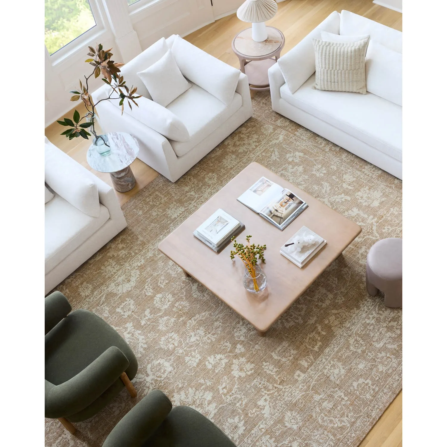 Eliya Oushak Patterned Rug - Beige, Wool