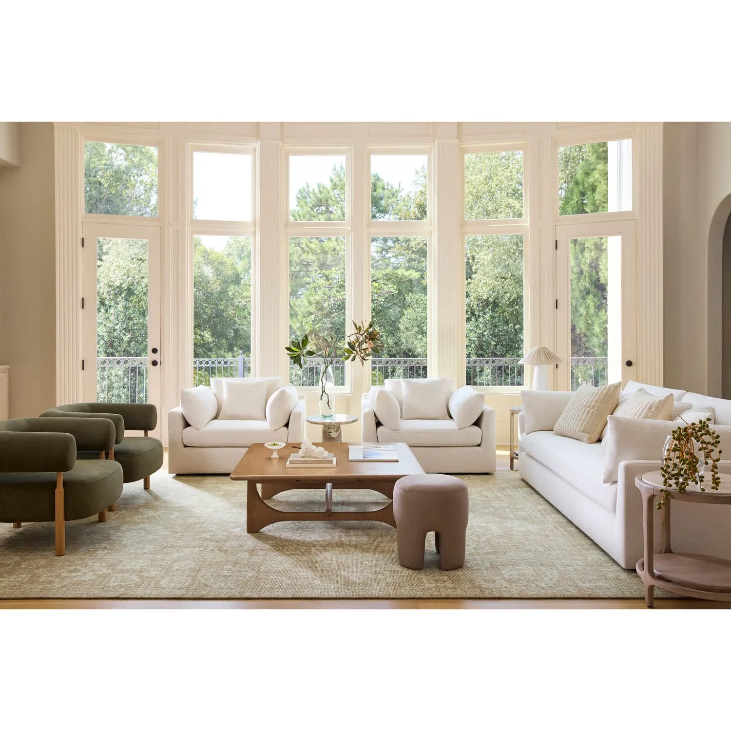 Eliya Oushak Patterned Rug - Beige, Wool