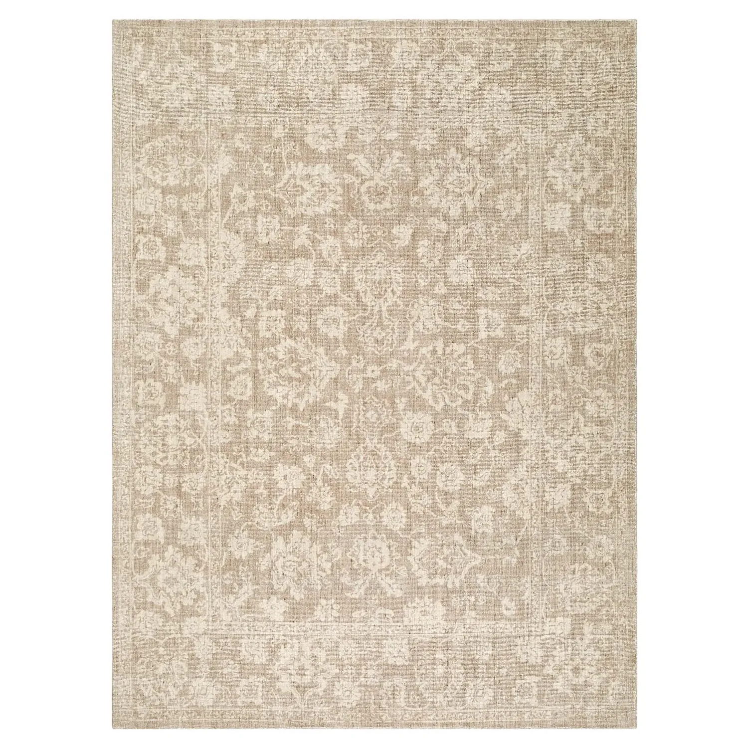 Eliya Oushak Patterned Rug Sample - Beige, Wool image