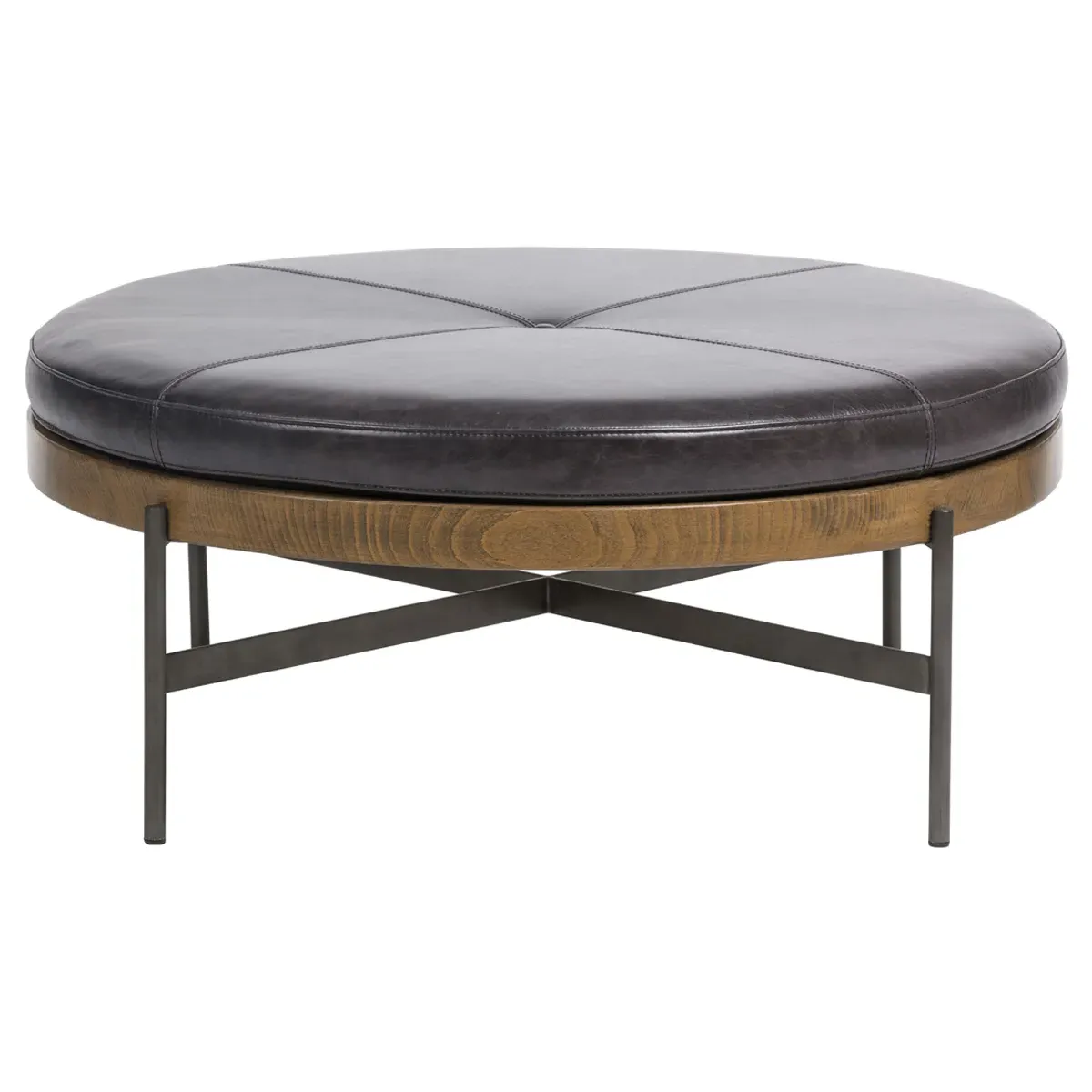 Eliza Large Round Stool - Black, Beech Wood