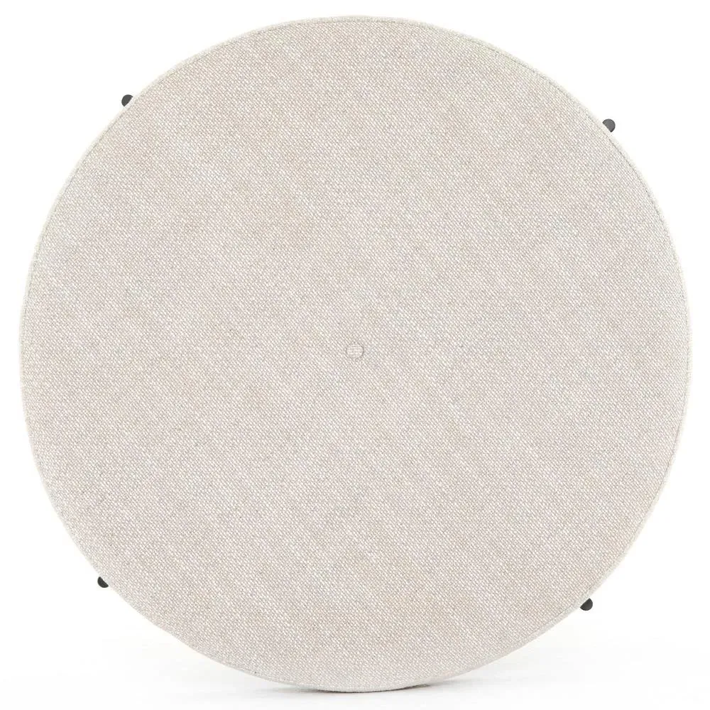 Eliza Large Round Stool - Cream, Beech Wood