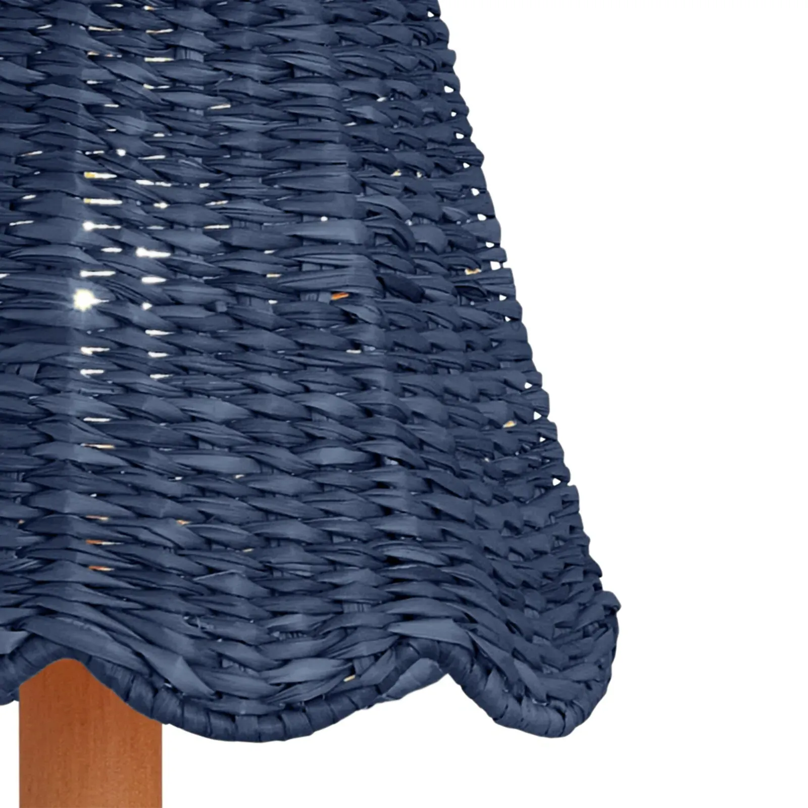 Eliza Scalloped Chandelier Shade - Indigo, Seagrass