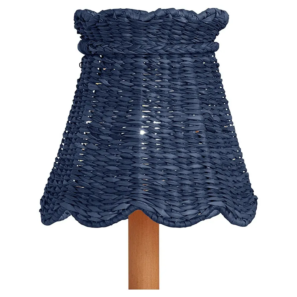 Eliza Scalloped Chandelier Shade - Indigo, Seagrass image