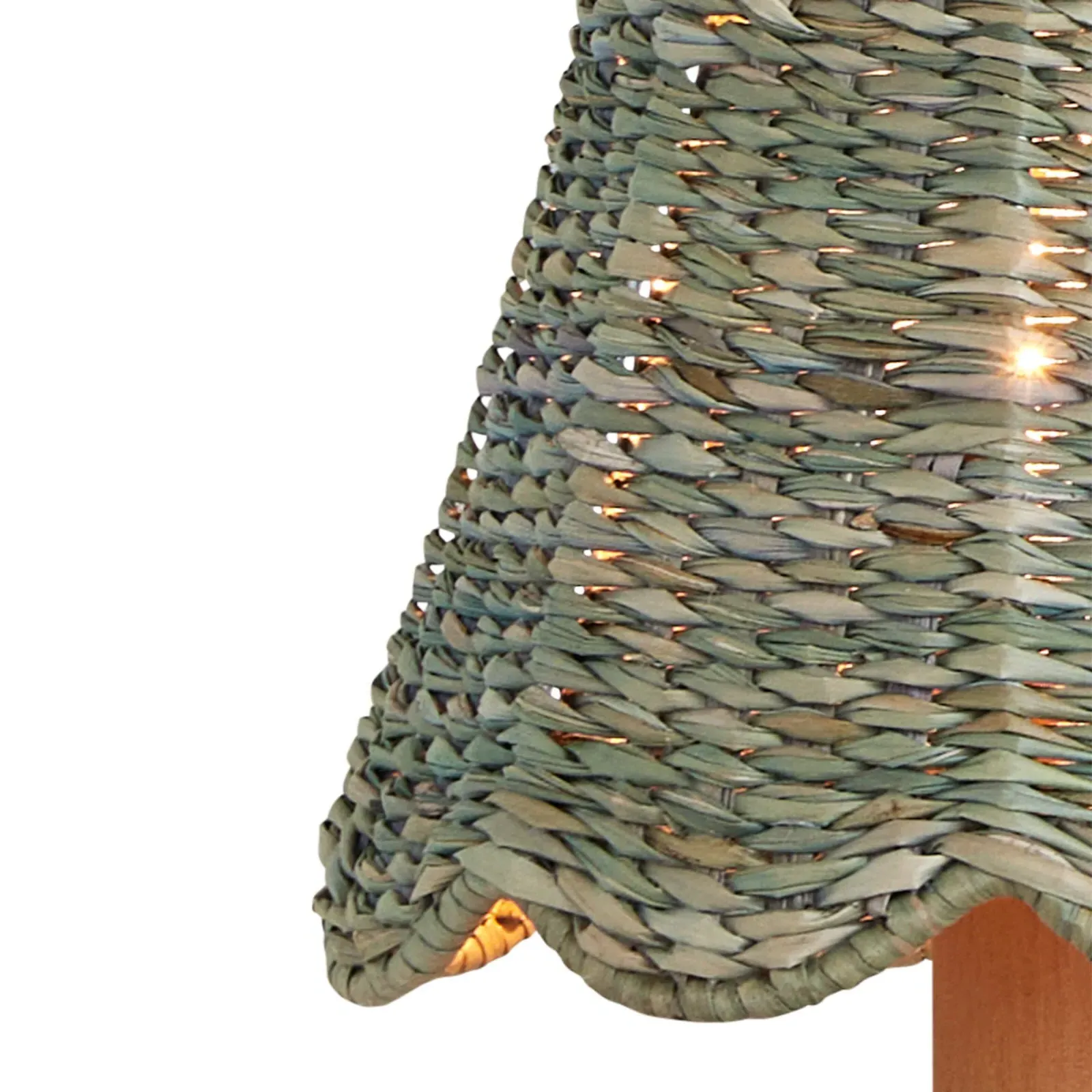 Eliza Scalloped Chandelier Shade - Light Teal, Seagrass