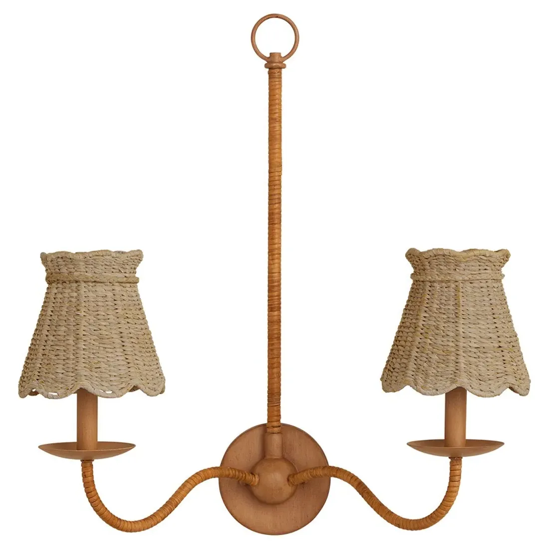 Eliza Scalloped Chandelier Shade - Natural, Seagrass