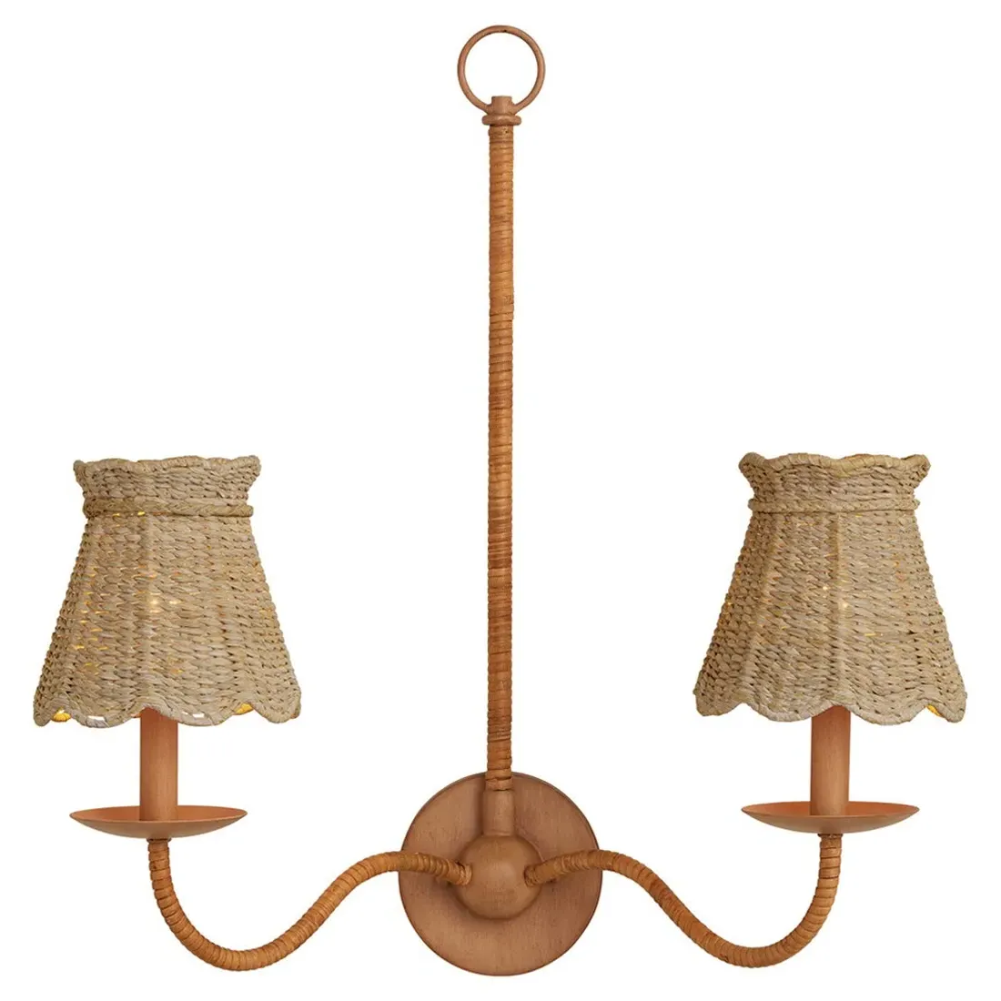 Eliza Scalloped Chandelier Shade - Natural, Seagrass