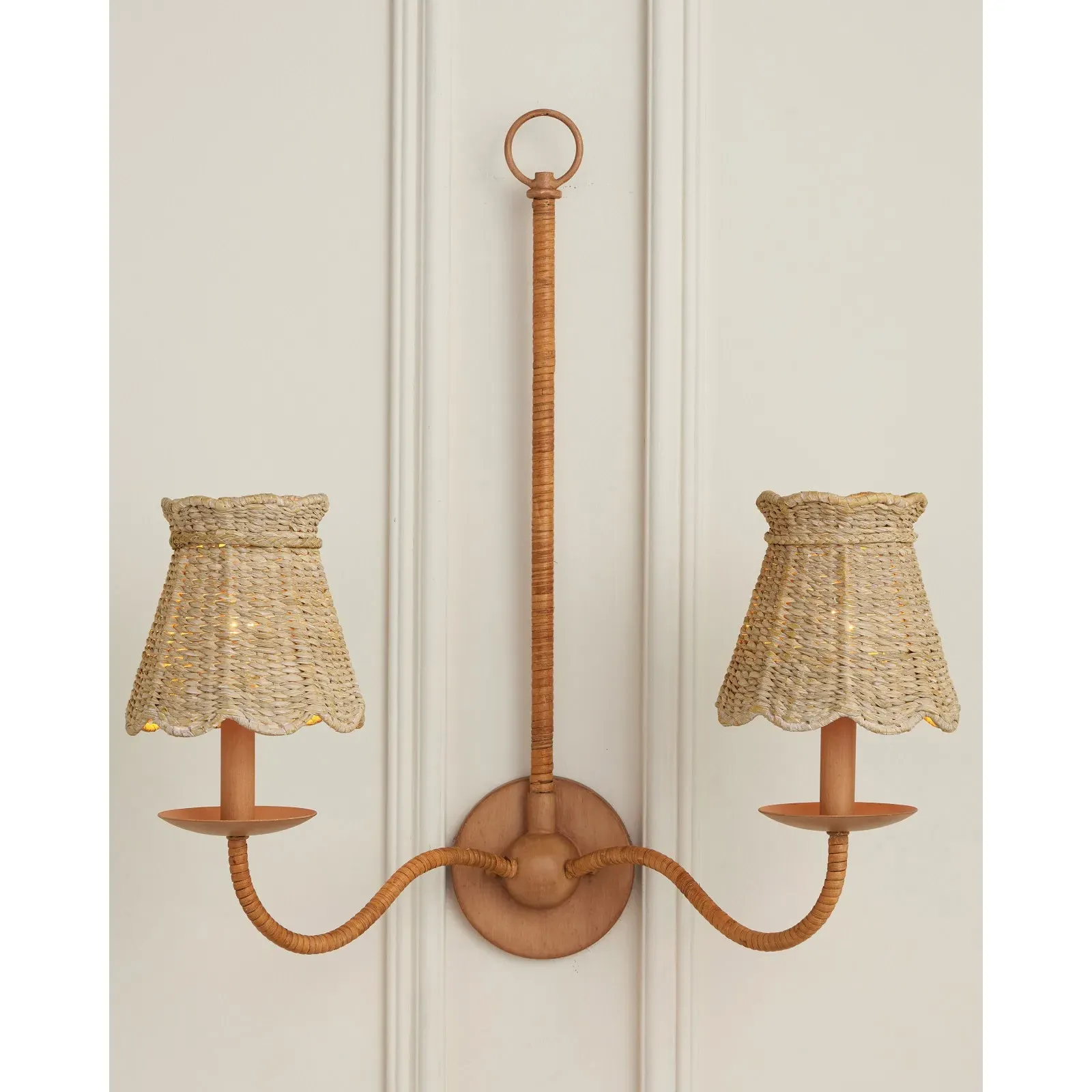 Eliza Scalloped Chandelier Shade - Natural, Seagrass