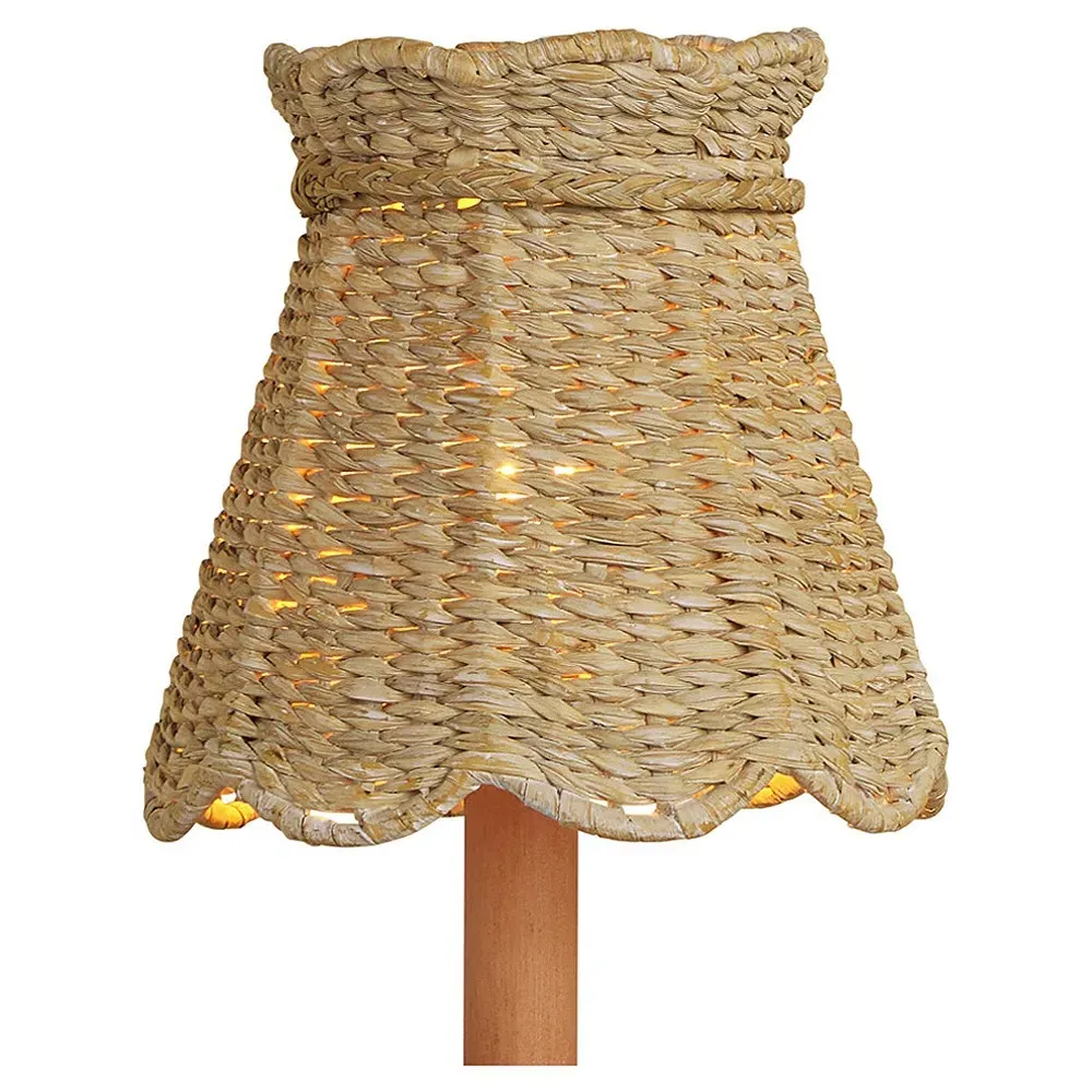 Eliza Scalloped Chandelier Shade - Natural, Seagrass