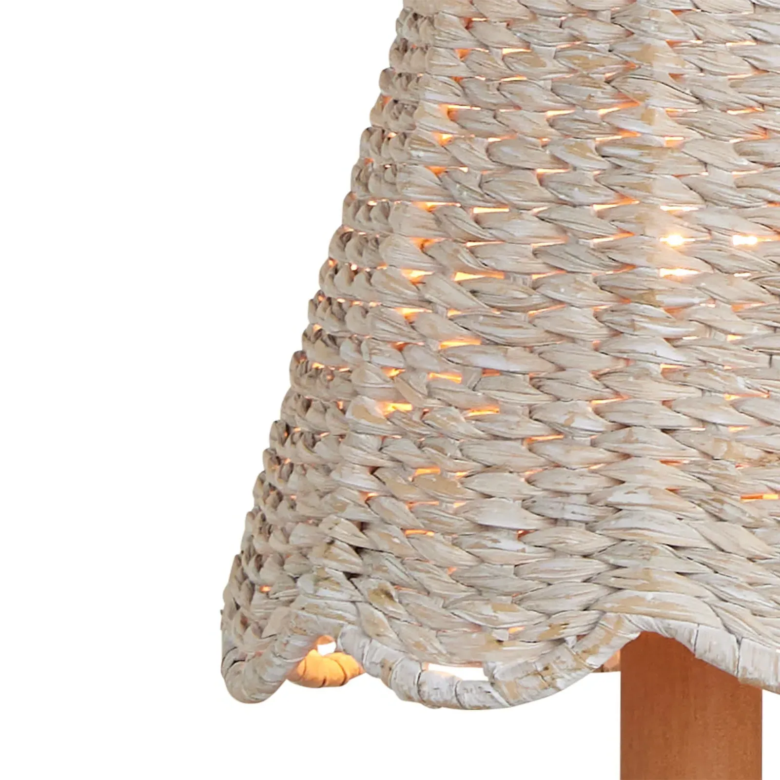 Eliza Scalloped Chandelier Shade - Whitewash, Seagrass