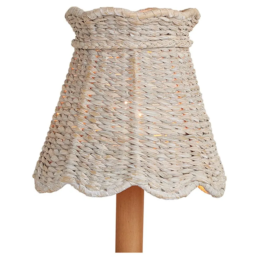 Eliza Scalloped Chandelier Shade - Whitewash, Seagrass