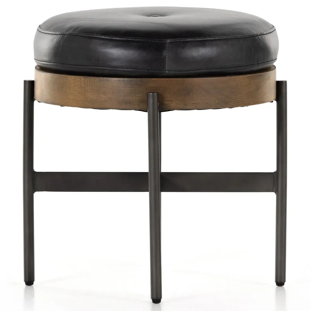 Eliza Small Round Stool - Black, Beech Wood