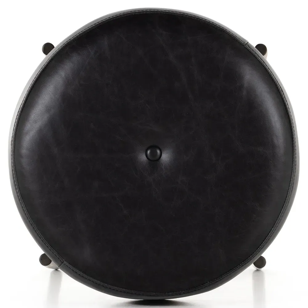Eliza Small Round Stool - Black, Beech Wood