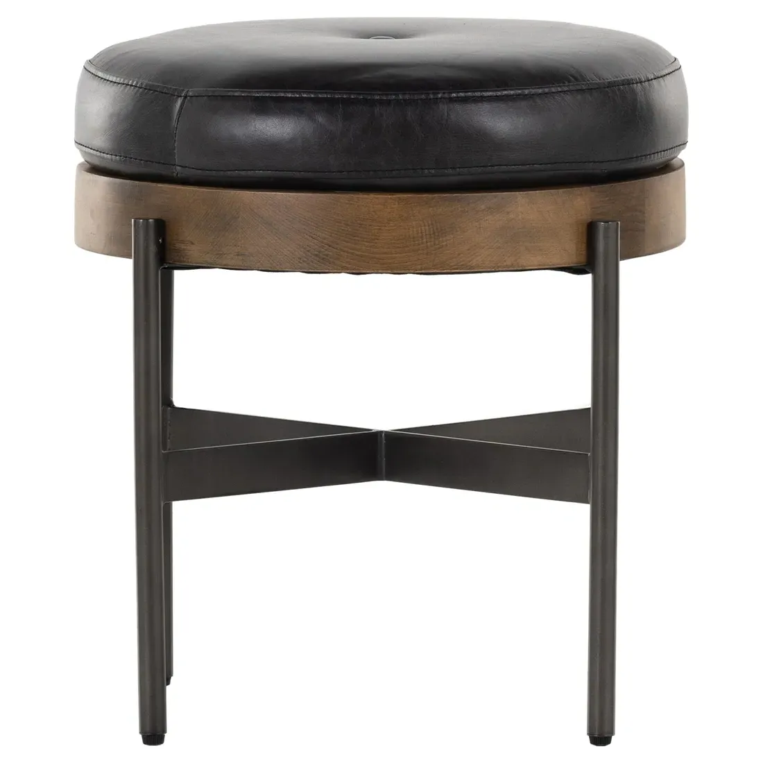 Eliza Small Round Stool - Black, Beech Wood